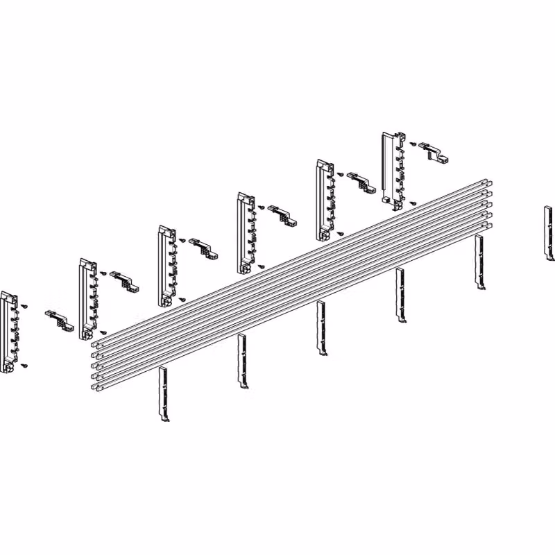 Modulo barra collettrice ABN, versione profonda, 5 moduli in larghezza/2 in profondità, 40 mm, con conduttori in rame (2x) 12x5 mm, a 5 poli, EBM 70 mm, MTSC52535