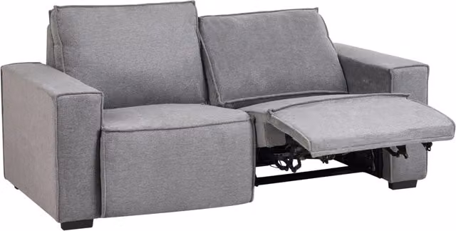 Divano reclinabile elettrico a 2 posti BELIANI in tessuto grigio con poggiatesta regolabile e design moderno