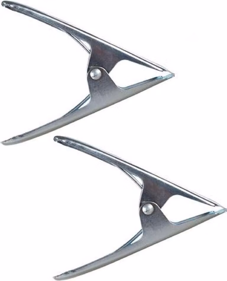Set di 2 supporti a morsetto posteriori, metallo lucido, 15 cm, StudioKing