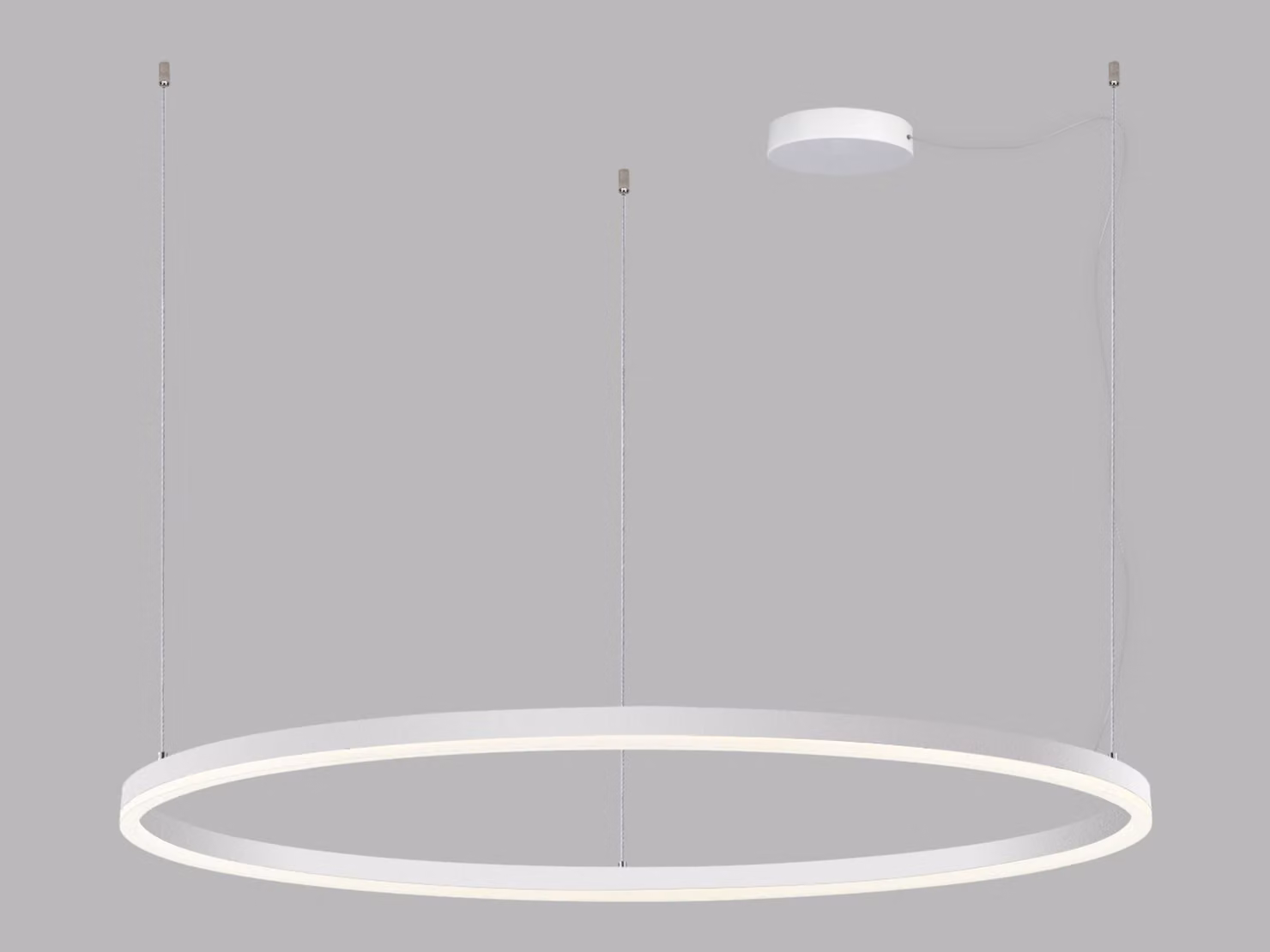 Lampadario LED dimmerabile CIRCLE P-Z CRI90, Variante: Ø 1200 x 33 x 2500 mm, 100 W, bianco, DALI, 2CCT