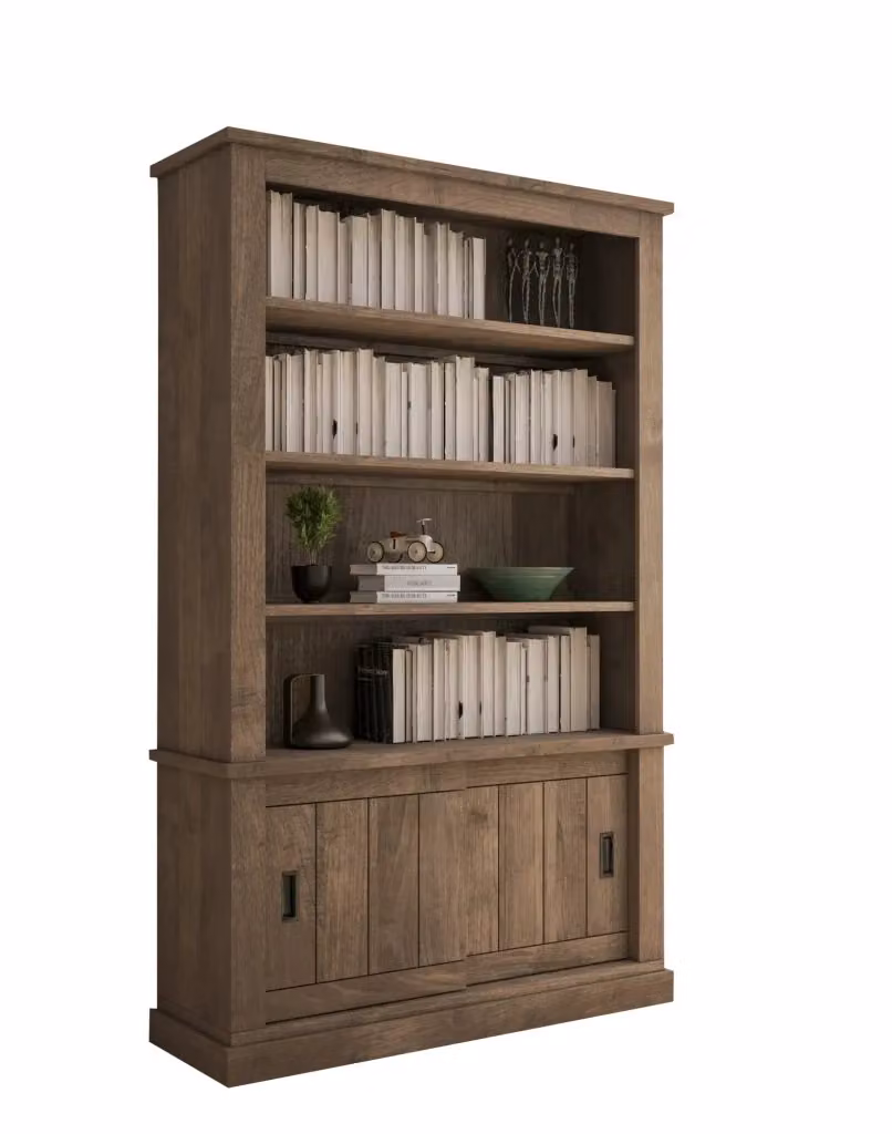 Biblioteca Evandro DMORA, Libreria con 3 Ripiani in Legno Marrone, L 122 cm x P 40 cm x H 203 cm – 2