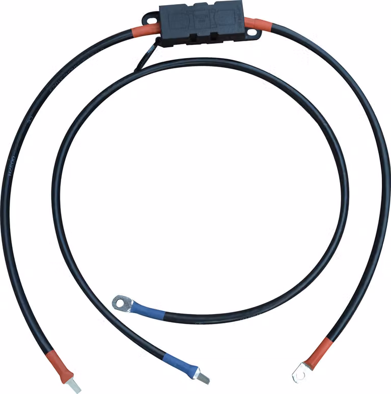Cavo di collegamento batteria enjoy solar® 1 m, 35 mm², con portafusibile per carichi elevati, per regolatore di carica alla batteria, IVA 0%.