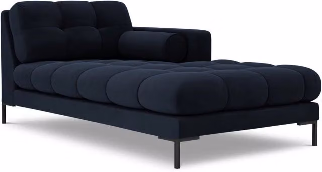 Chaise longue destra Bali di Cosmopolitan Design in velluto blu scuro, L/P/H: 164 x 102 x 75 cm – 1