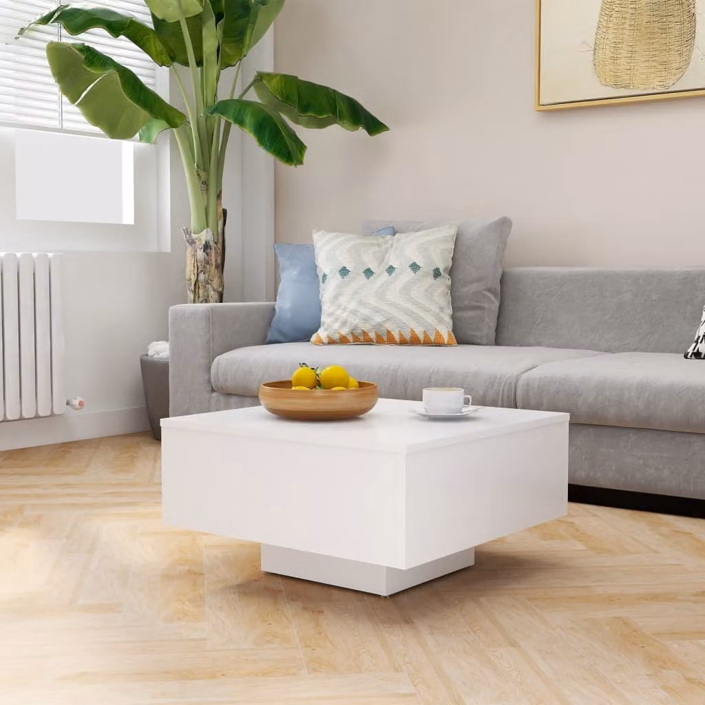 Maison Exclusive - Tavolino bianco 60x60x31,5 cm Materiale ligneo