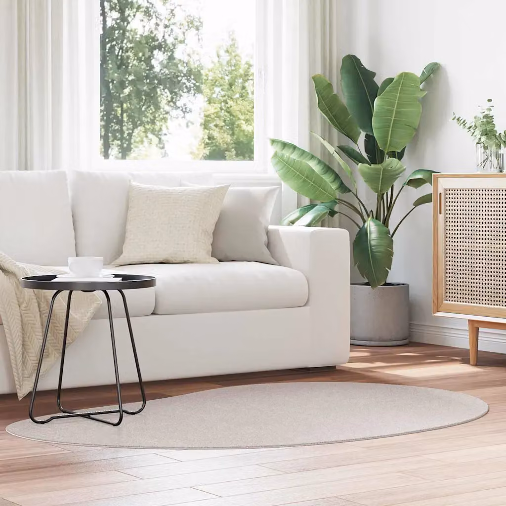 Tappeto moderno vidaXL HUARTE color sabbia in poliestere, lavabile e antiscivolo, L: 120 cm x P: 170 cm