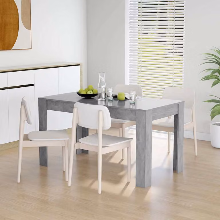 vidaXL Tavolo da Pranzo Moderno in Legno e MDF Grigio Cemento L: 140 cm, P: 74,5 cm, H: 76 cm