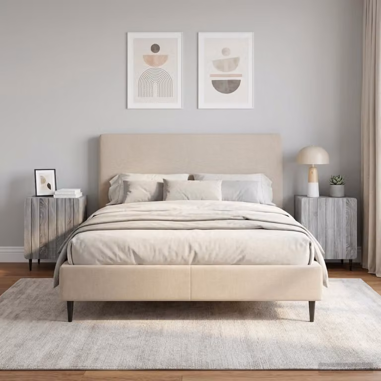 Set di 2 Armadi da Notte Moderni vidaXL in Grigio, L 43 cm x P 34,5 cm x H 52 cm