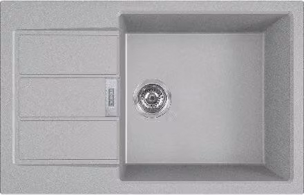 Franke Sirius 2.0 - Lavello in tectonite S2D 611-78 XL 780x500 mm, grigio 143.0617.617