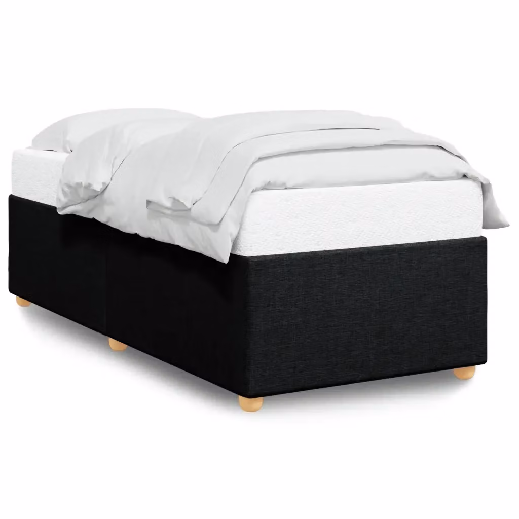 Struttura Letto Design Mania in Tessuto Nero con Doghe in Legno L/P: 100 x 200 cm – 2