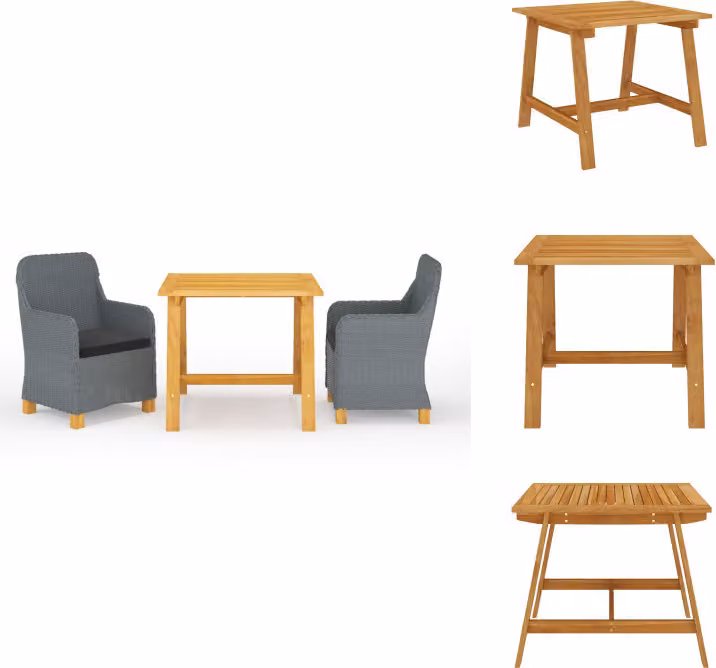 vidaXL Set da pranzo da giardino 3 pezzi grigio chiaro - Set di mobili da giardino