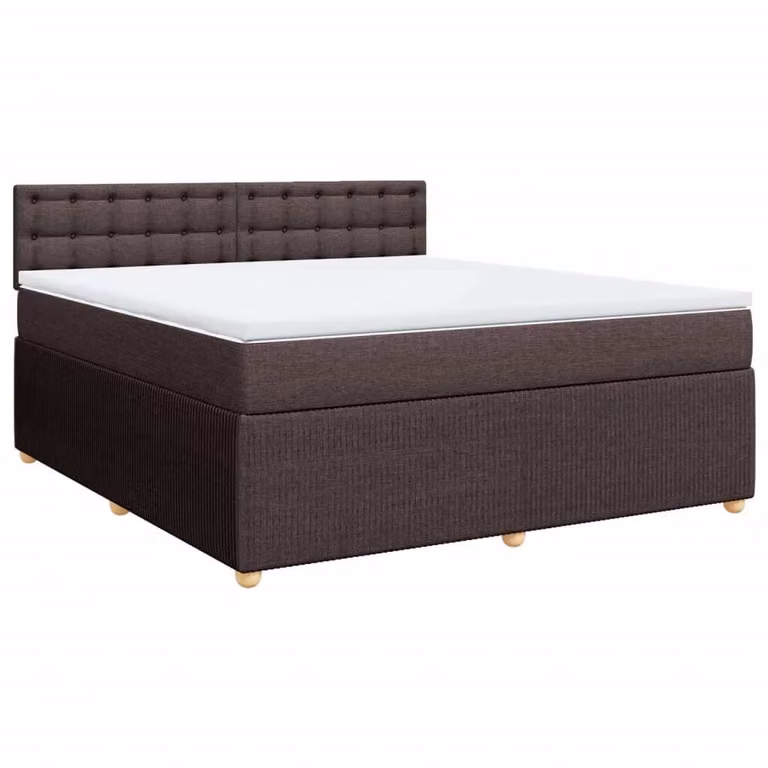 Giroletto a Molle con Materasso Marrone Scuro 180x200cm Tessuto