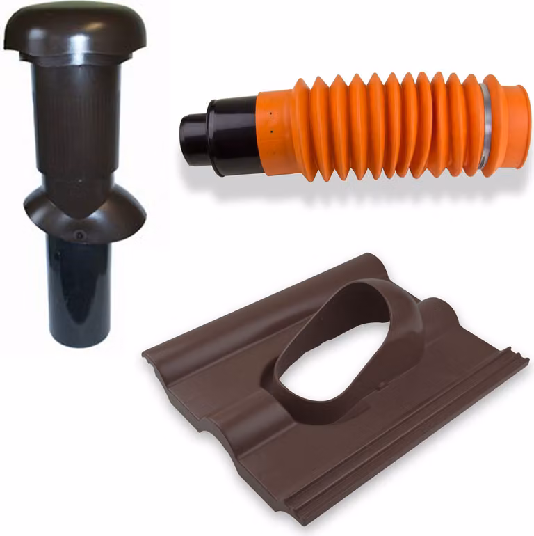 Bocchetta da tetto Klöber-Set5 DN100 marrone Bocchetta da tetto Frankfurter Pfanne