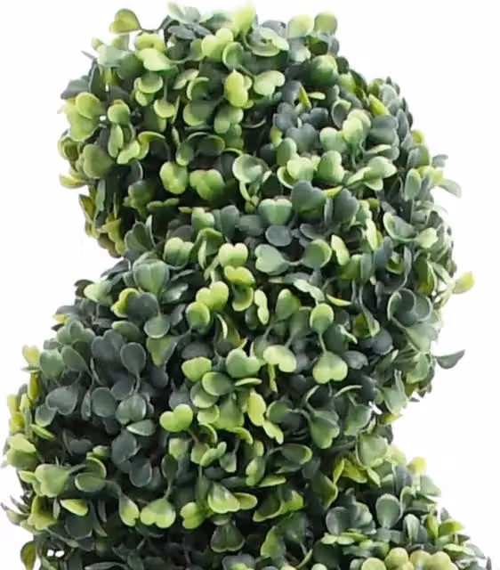 Pianta di Bosso Artificiale a Spirale con Vaso Verde DESIGN IN, Altezza: 117 cm