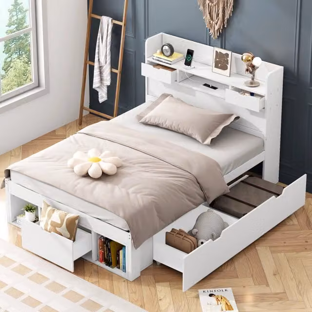 letto singolo pino bianco 90 x 200 cm