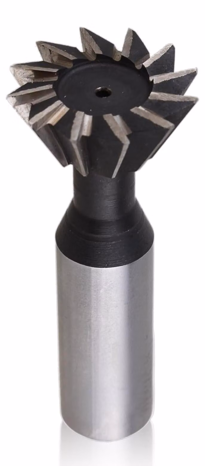 Fresatura a coda di rondine da 25 mm x 60°, utensile di fresatura in HSS, con gambo diritto