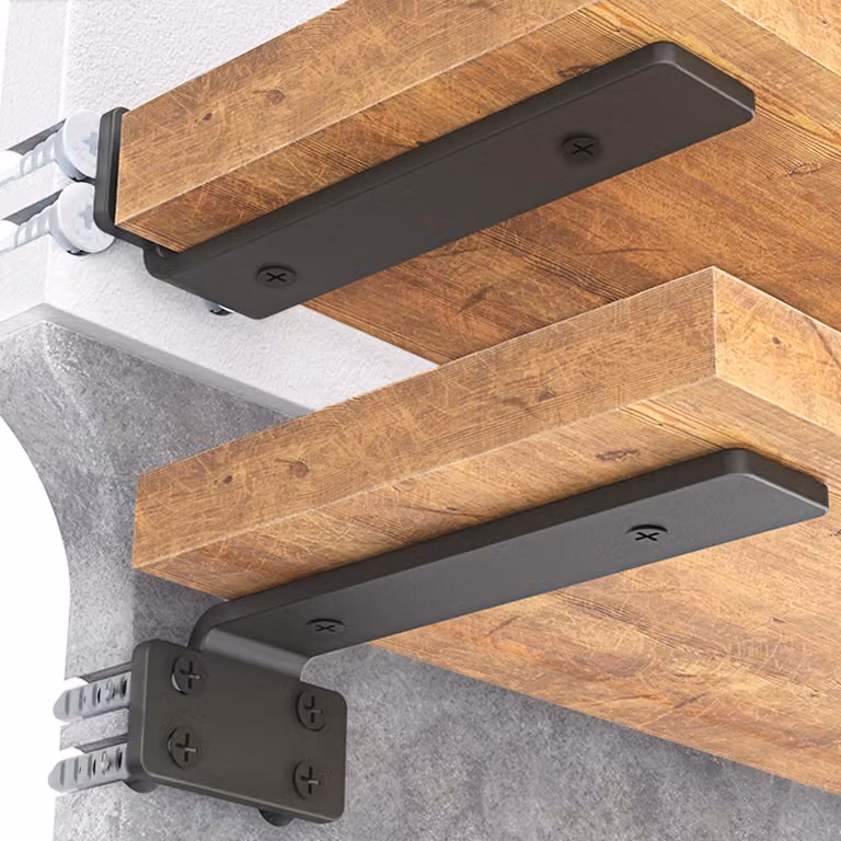 Angolo di raccordo da 25,4 cm, confezione da 6 pezzi, in metallo, colore nero, per cucina
