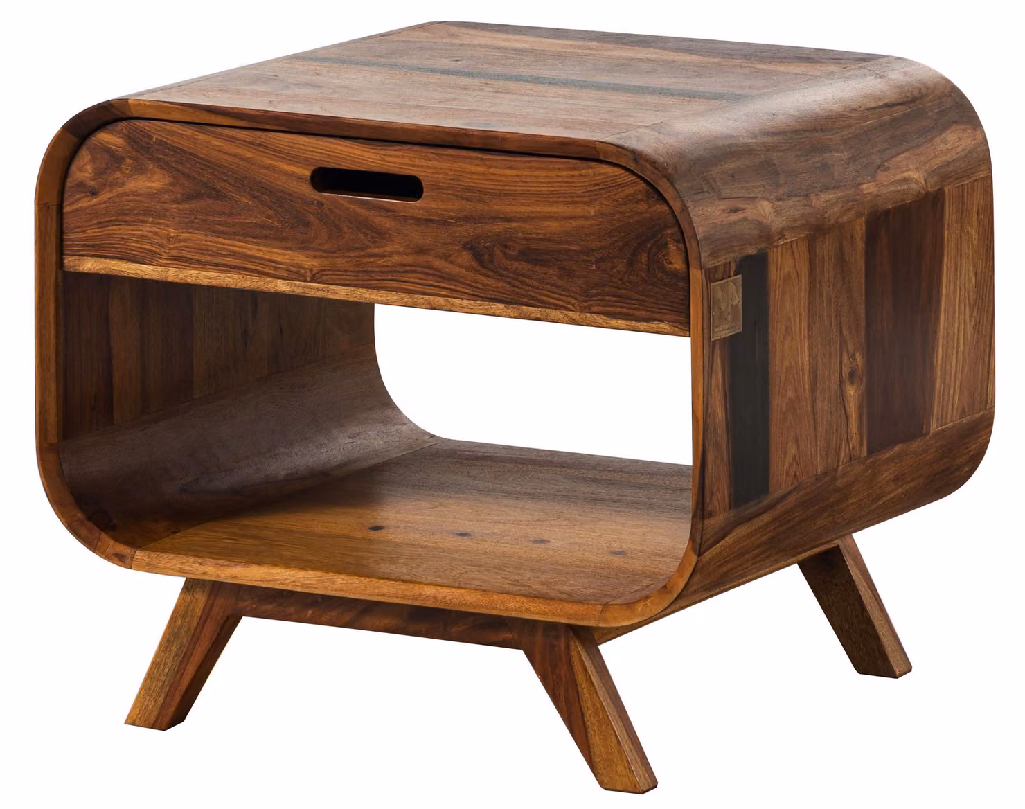 MASSIVMOEBEL24 | MAILAND #230 Tavolino da salotto in legno di sheesham - laccato / marrone scuro 60x50x50