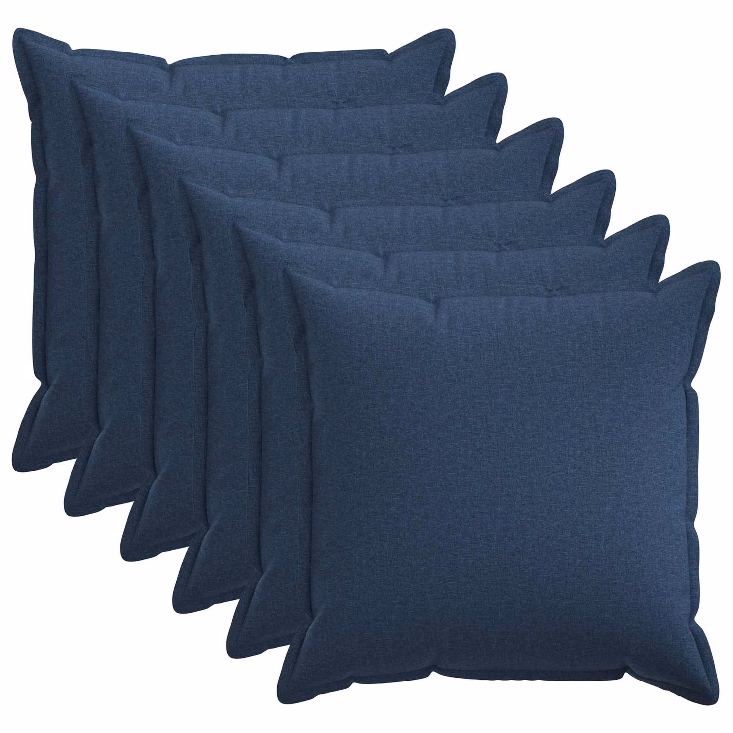 Set di 6 federe vidaXL HOUTEN blu, forma quadrata, L/P: 65 x 65 cm