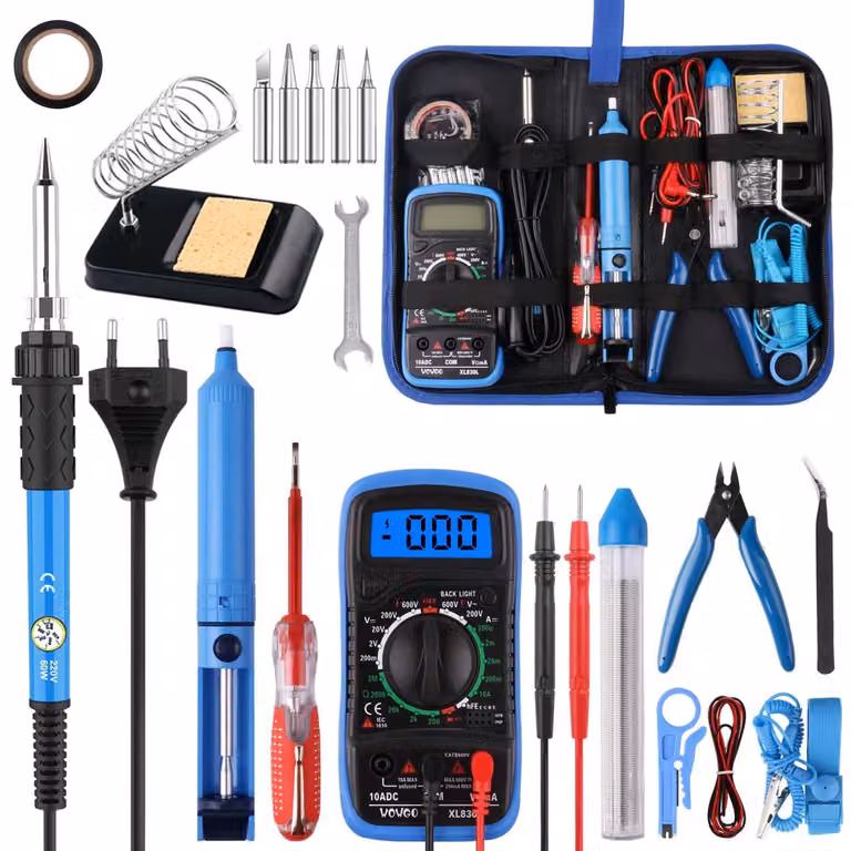 Kit saldatore 24-in-1, 60 W, temperatura regolabile da 200 a 450 °C