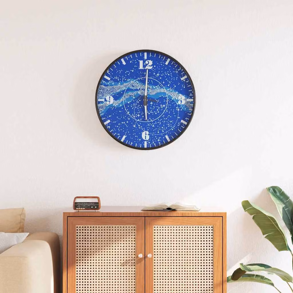 vidaXL Orologio da Parete Analogico Silenzioso con Lancette Illuminate Blu Ø30 cm