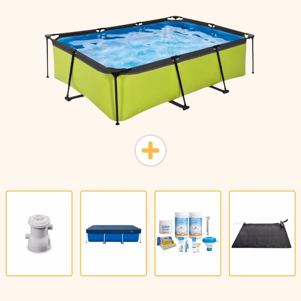 Piscina fuori terra rettangolare - 220x150x65 cm - 5 pezzi - Modello SCB62