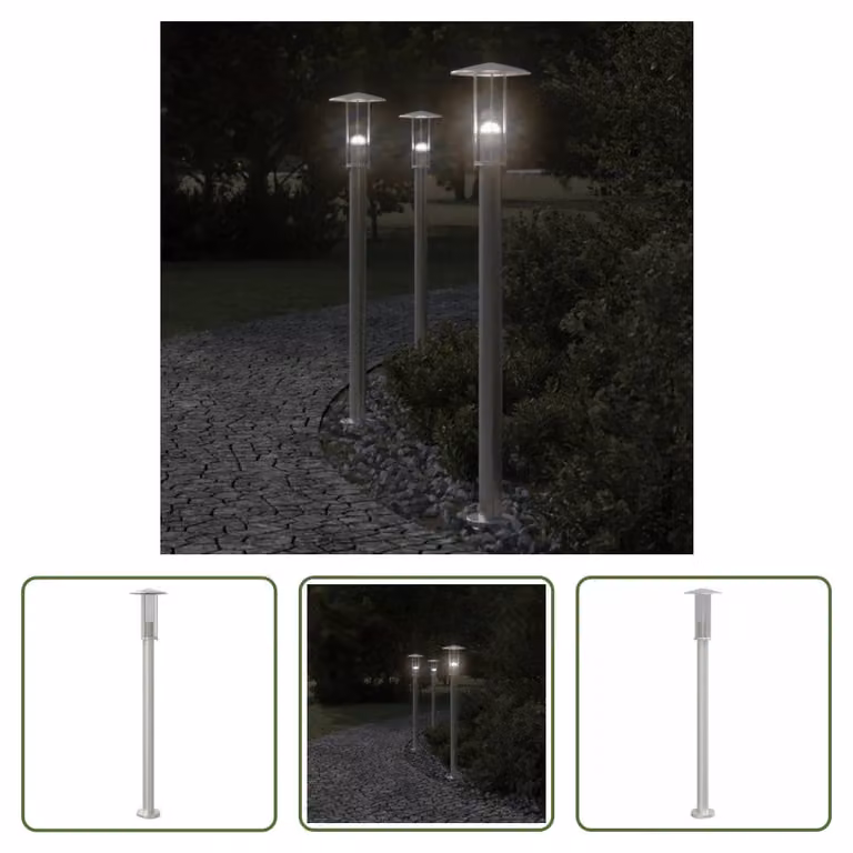 The Living Store luce di percorso argento 100 cm in acciaio inox