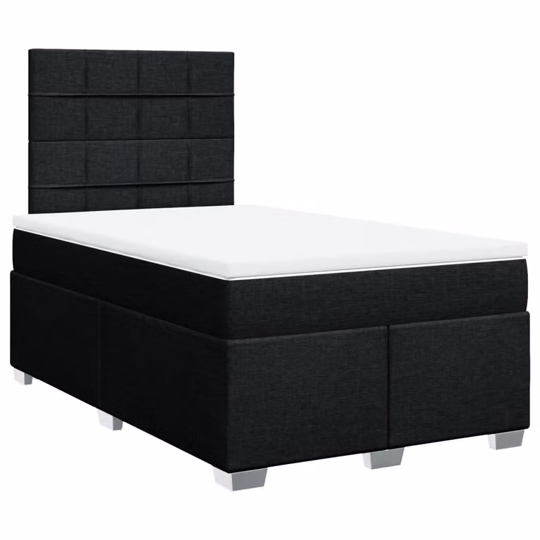 Giroletto a Molle con Materasso Nero 120x200 cm in Tessuto