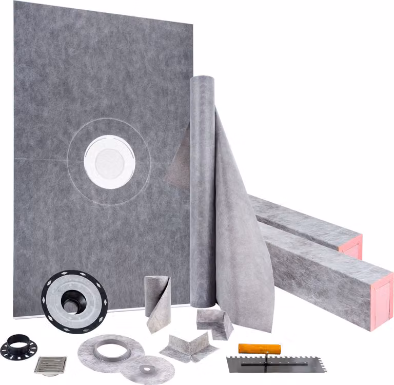 SucceBuy set doccia impermeabile, 48 x 72 pollici, piatto di scarico centrale, sistema doccia completo fai da te per installazioni in bagno