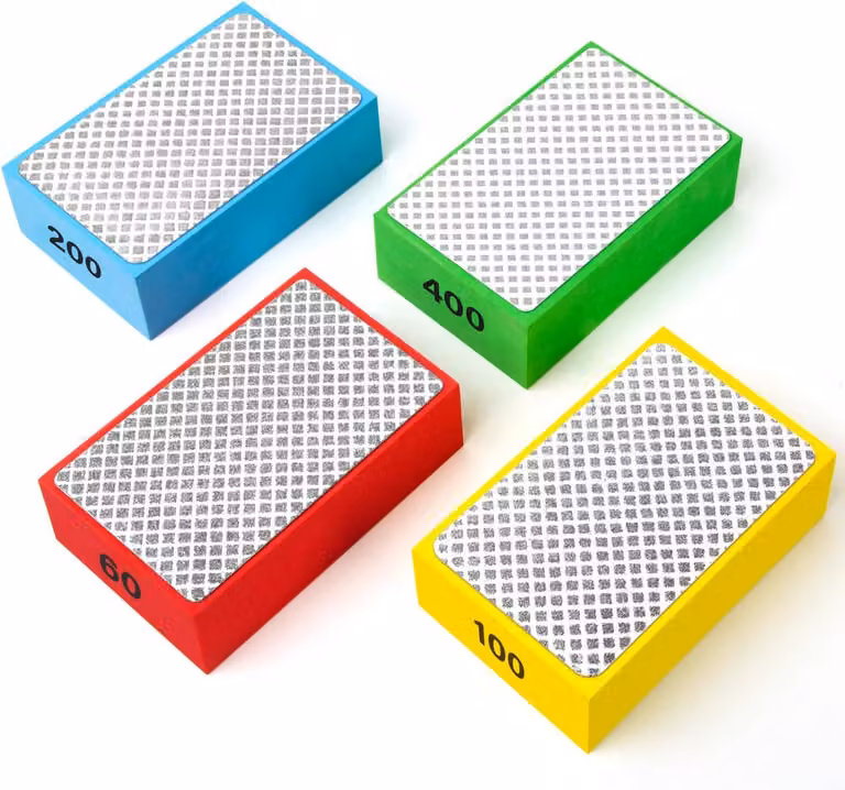 Set di mole a diamante, composto da 4 pezzi, con grane 60/100/200/400, per piastrelle e legno