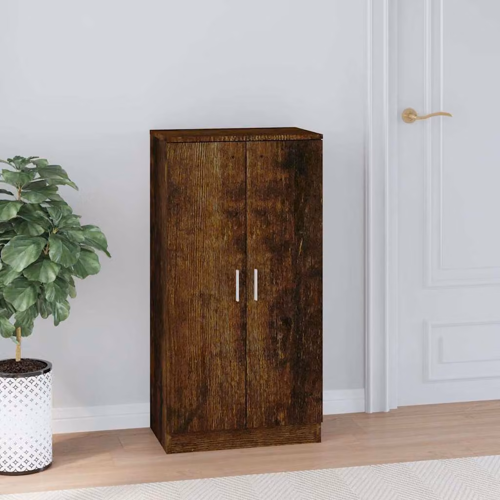vidaXL Scarpiera Rovere Fumo 55x35x108 cm in Legno Multistrato