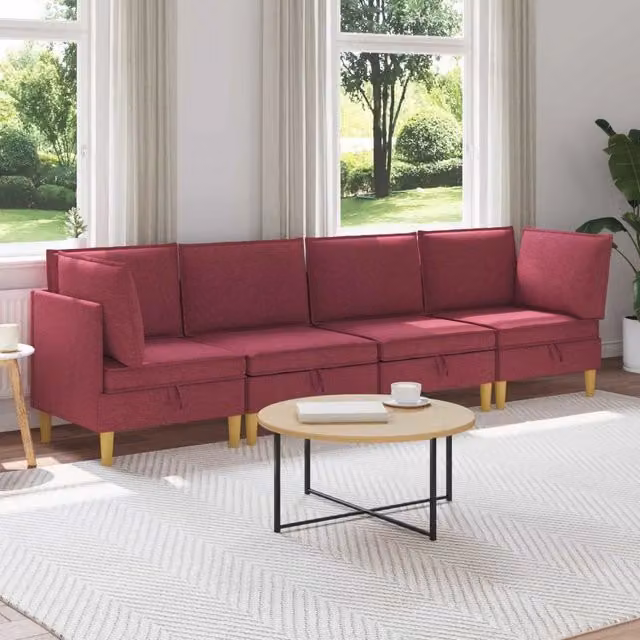 Set di divani modulari con spazio di archiviazione 4 pz Tessuto 3413689