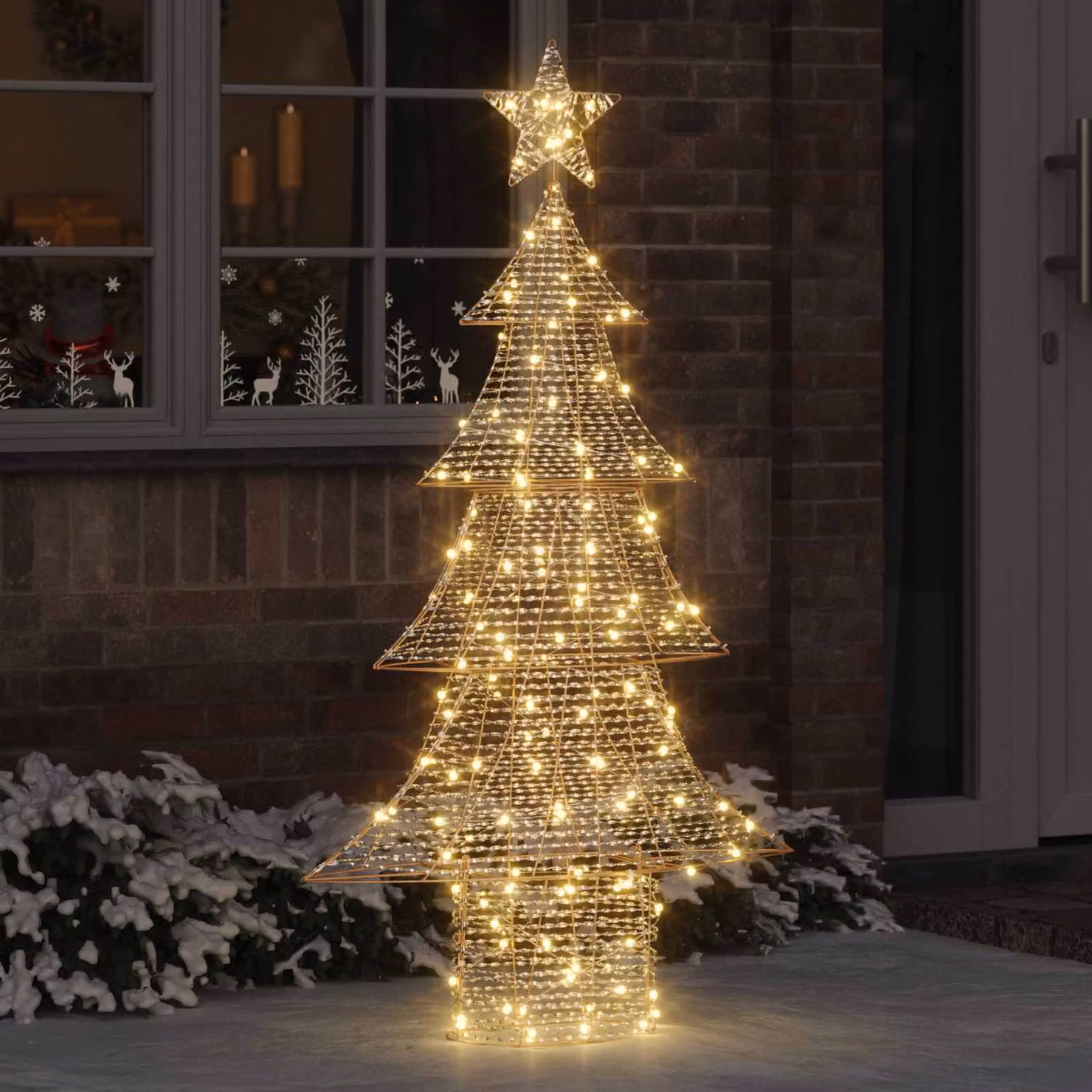 Albero di Natale vidaXL con 160 LED bianco caldo, Altezza: 151 cm