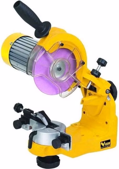Affilacatene Elettrico Vigor VAC-230 Nero e Giallo con Testa Inclinabile 40° e Struttura in Alluminio