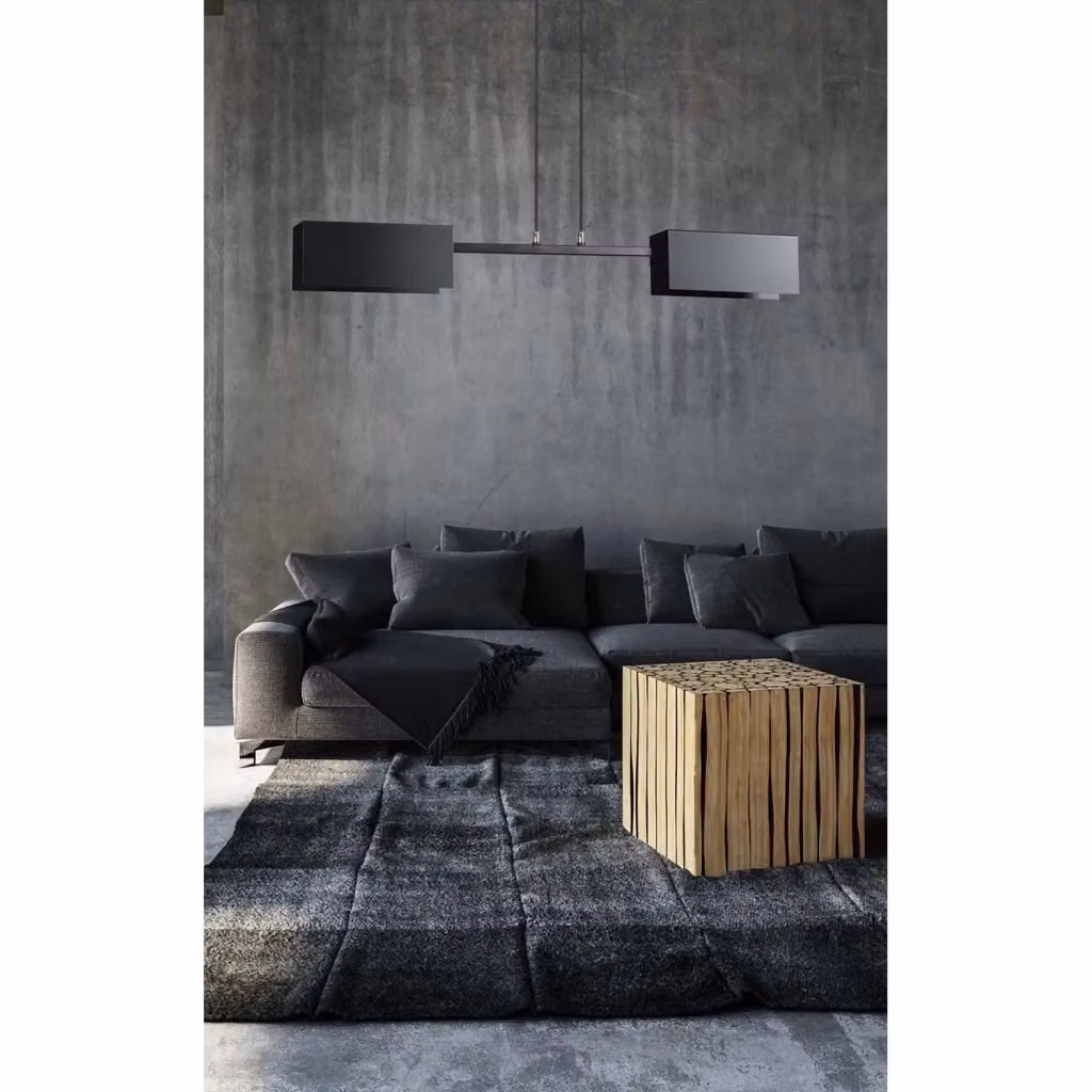 Lampadario Minimal Raiden Luceart-Classic in Acciaio Nero con 2 Luci E27 – 2