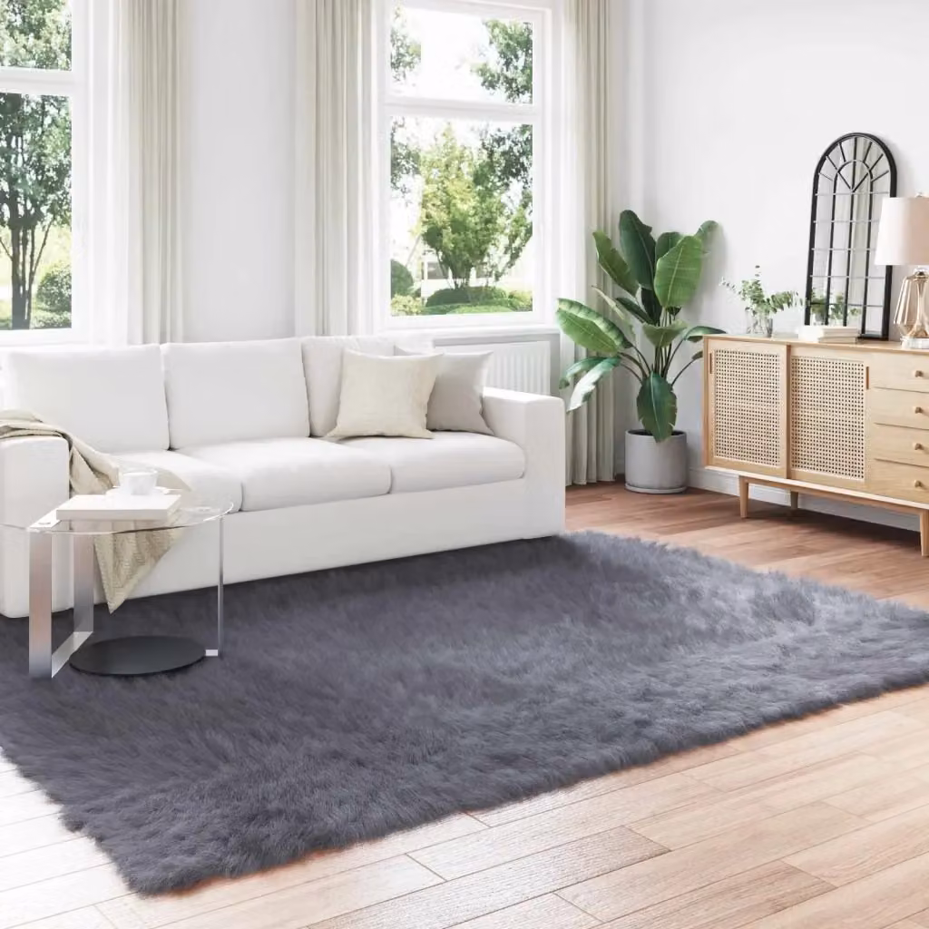 Tappeto per soggiorno TAFALLA Antracite in poliestere, L 240 cm x P 340 cm – 2