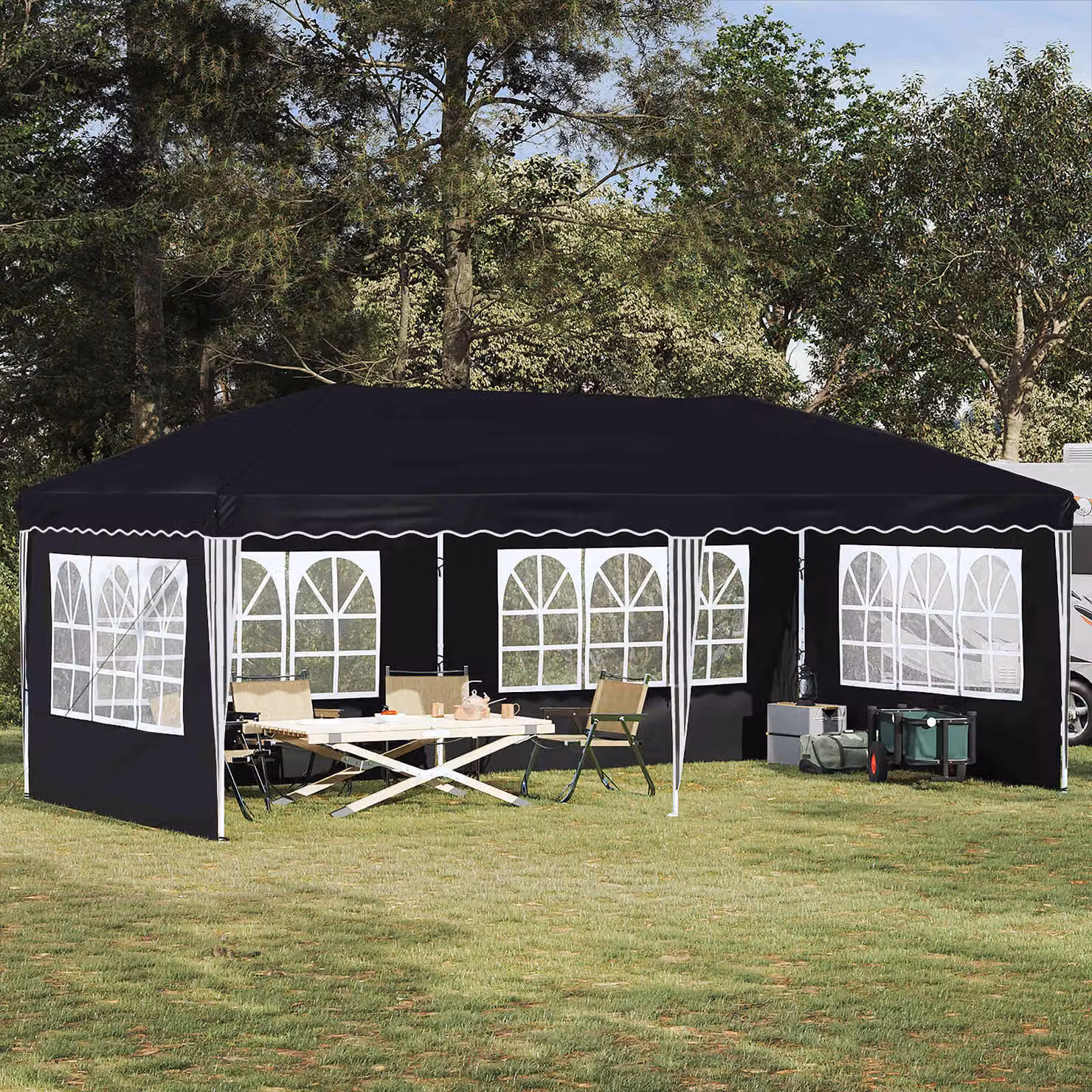 vidaXL Tenda per feste a pop-up Antracite L: 575 cm, P: 289 cm, H: 245 cm