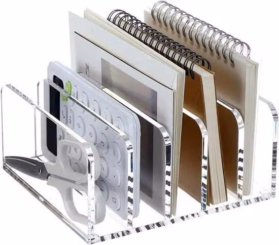 Organizzatore da scrivania con 5 scomparti - Contenitori trasparenti per documenti e libri