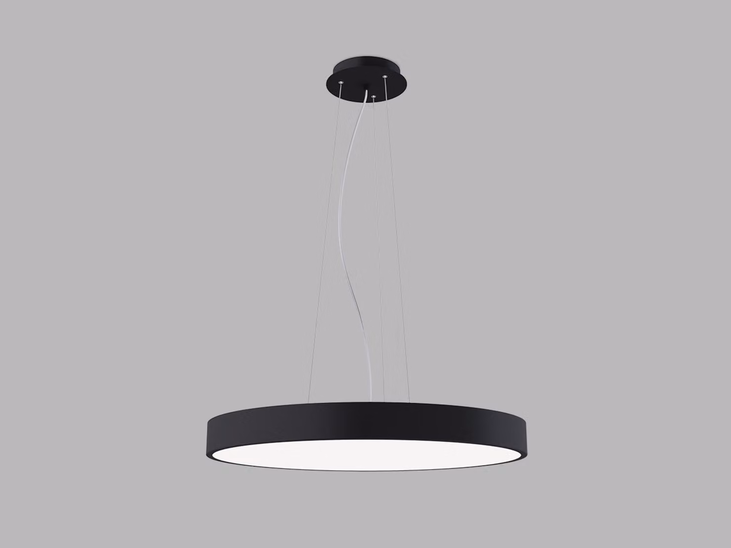 Apparecchio LED a sospensione MONO SLIM P-Z CRI90, Variante: MONO SLIM P-Z, Ø 600 mm, 60 W, 4200 lm, nero, 2CCT