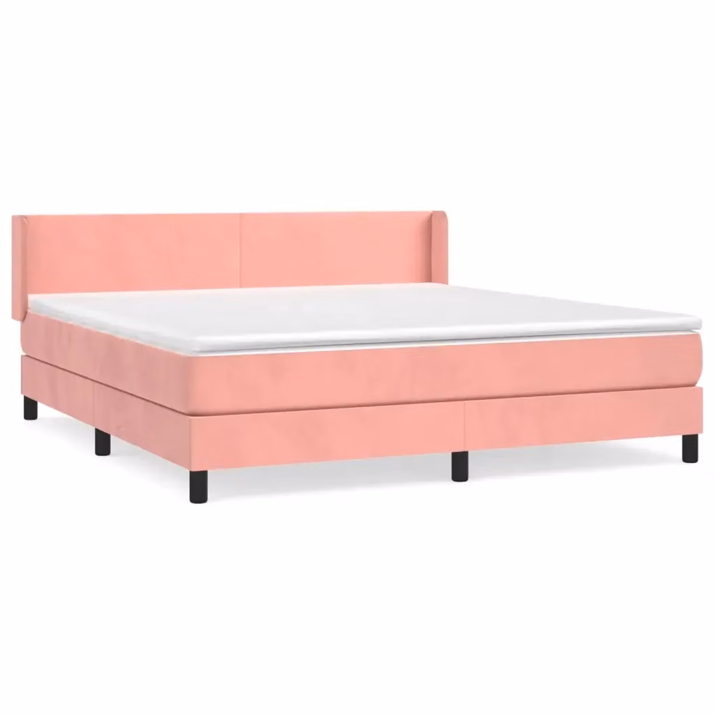 Letto Ibrido vidaXL in Velluto Rosa e Bianco con Struttura in Legno di Larice e Metallo L/P/H: 180 x 200 x 88 cm – 2