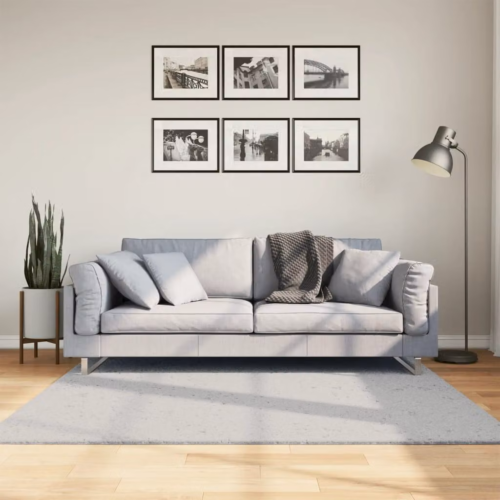 Tappeto a pelo corto vidaXL HUARTE Grigio, Lavabile e Antiscivolo, 160 x 160 cm