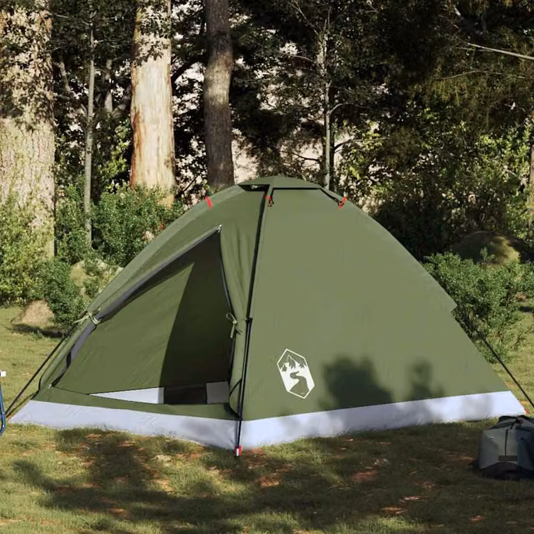 vidaXL Tenda da Campeggio a Cupola per 2 Persone Verde Oliva Impermeabile in Poliestere