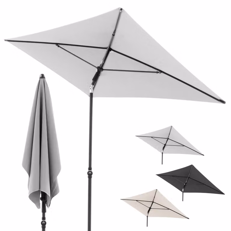 Ombrellone Doppler Rethink, 180x120 cm, grigio chiaro, ombrellone da balcone con copertura