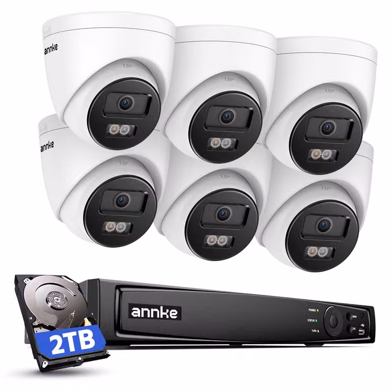 Kit di videosorveglianza 8 canali, NVR - 2TB HDD - 6 telecamere PoE da 8MP - Sicurezza esterna 4K Ultra HD