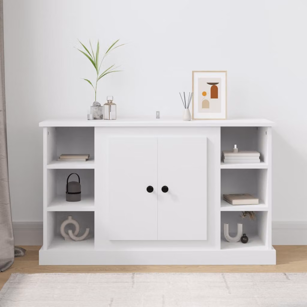 Credenza bianca vidaXL in legno multistrato e MDF per soggiorno e sala da pranzo L 100 x P 35,5 x H 60 cm