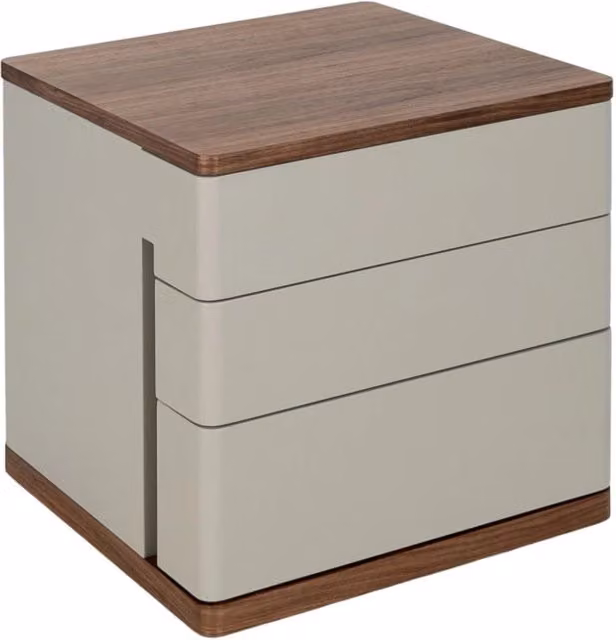 Comodino in legno grigio e noce