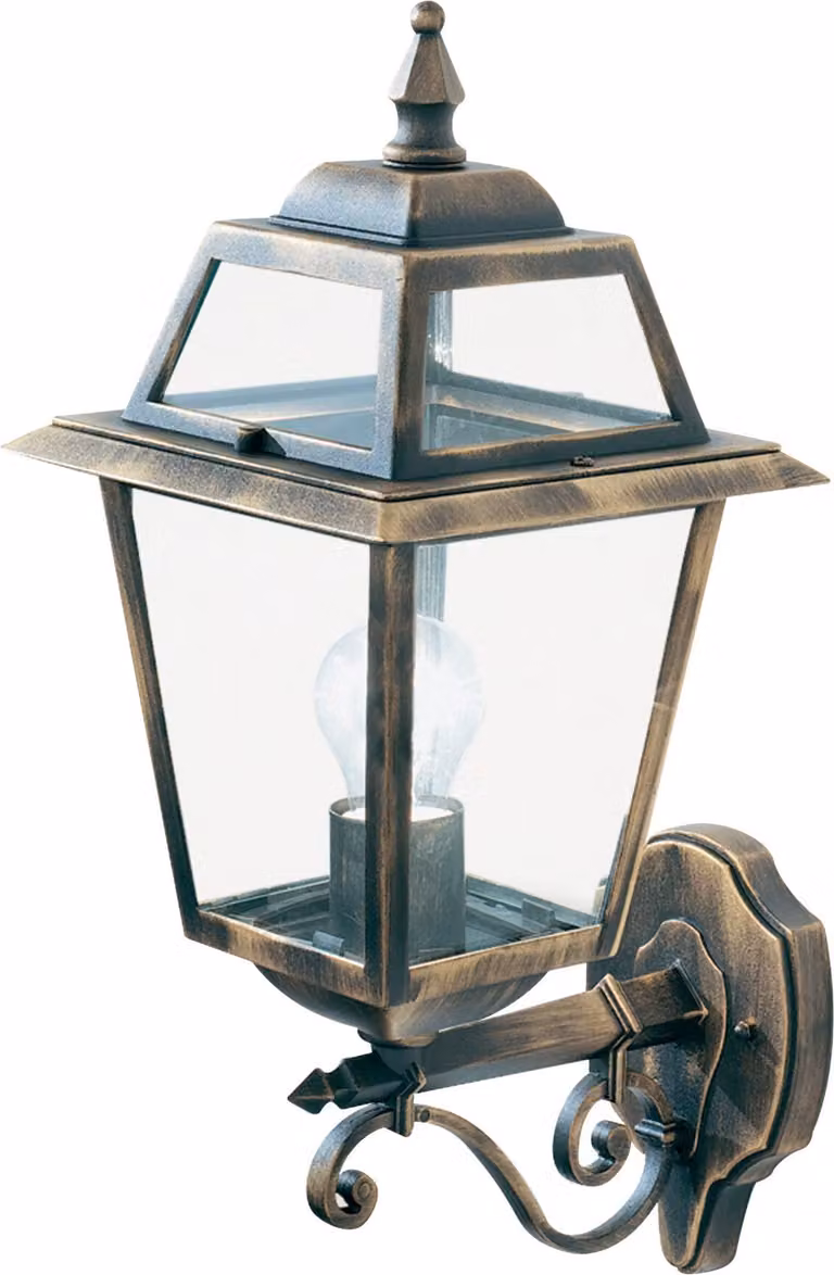 Applique Da Esterno Vintage Nuova Orleans Alluminio Ruggine Vetro 1 Luce E27