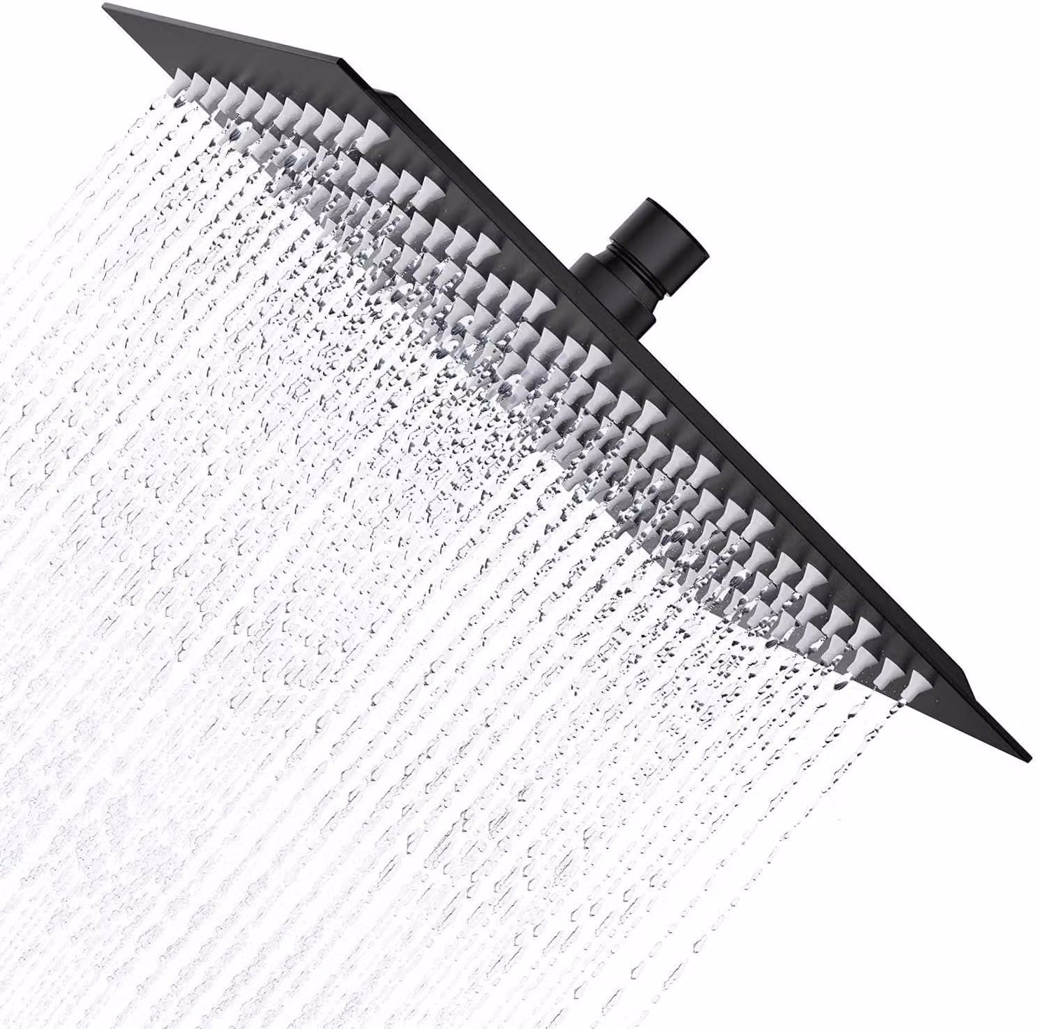 Solidchoice - Doccia a pioggia nera, design quadrato, 20 cm