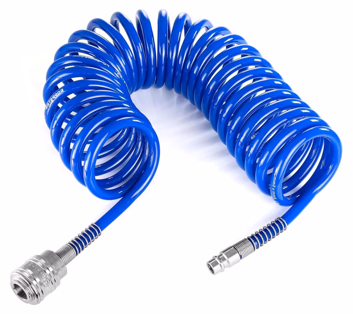 Solidchoice - Tubo a spirale per aria compressa, 5 metri - Tubo flessibile blu per aria compressa con connettore