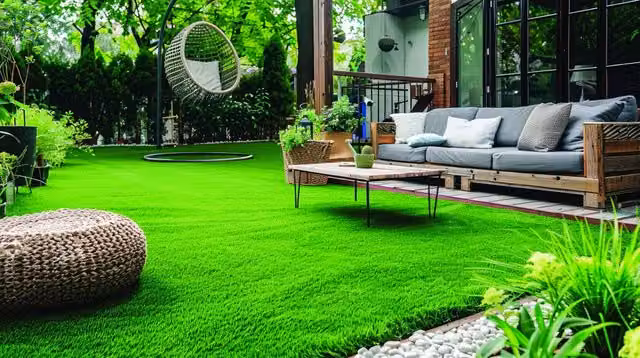 Prato Artificiale Verde in Plastica per Confine, Spessore 30 mm, Dimensioni: 10 x 1 m – 1