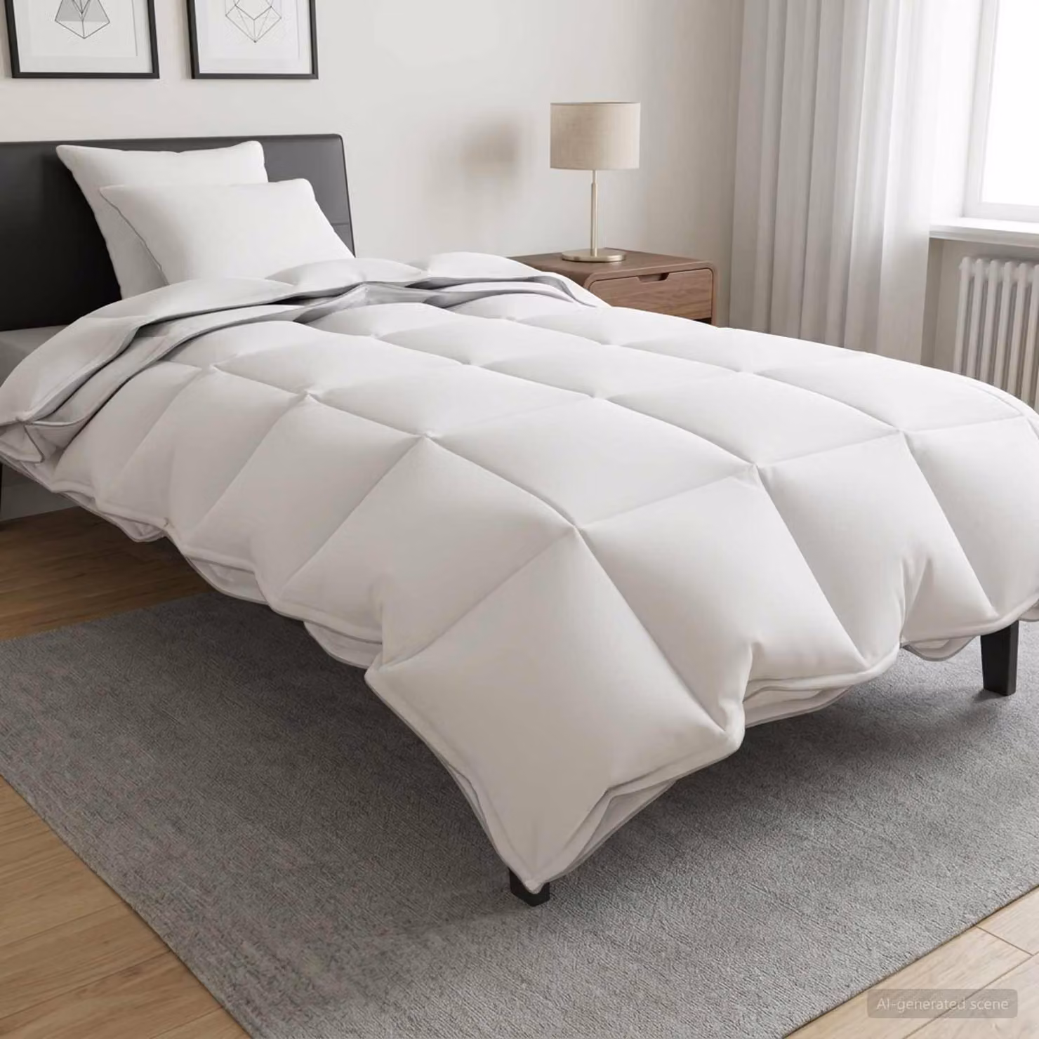 Set di 3 piumoni vidaXL in bambù bianco per tutte le stagioni, L 135 x L 220 cm